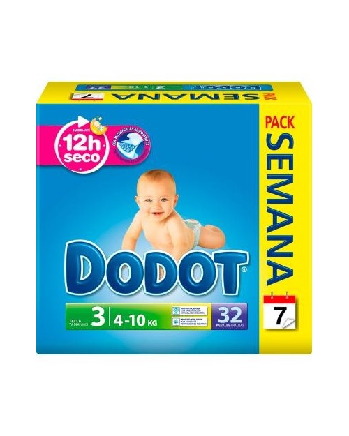 dodot pañales Azul talla 3 de 4 a 10 kg. Capa extra seca.