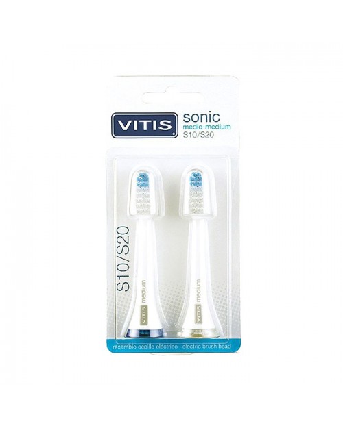 CEPILLO DENTAL ELECTRICO VITIS SONIC S10/S20 MEDIO 2U RECAMBIO CABEZAL