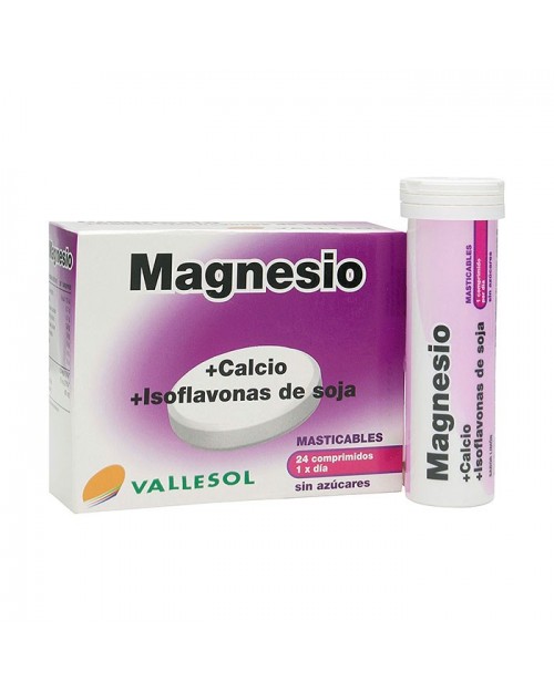 Vallesol Magnesio + Calcio + Isoflavonas 24 Comprimidos Masticables